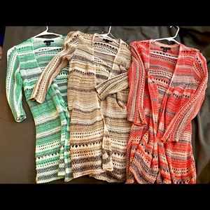 Style and Company crocheted sweaters. Mid length.